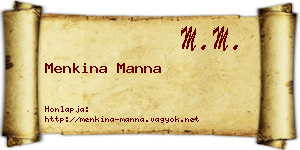 Menkina Manna névjegykártya